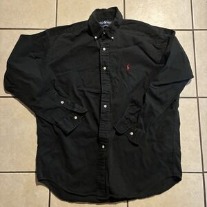 Polo Ralph Lauren Men's Large Black Blake Cotton Button Down Shirt